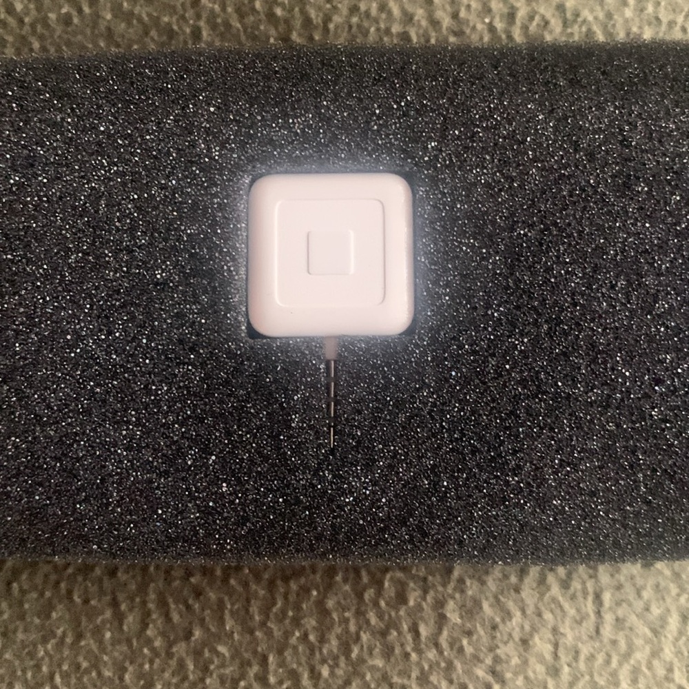 NIB Square card reader for mag stripe. Headset jack. White. Approx 1” x 1 3/4” - Picture 2 of 10